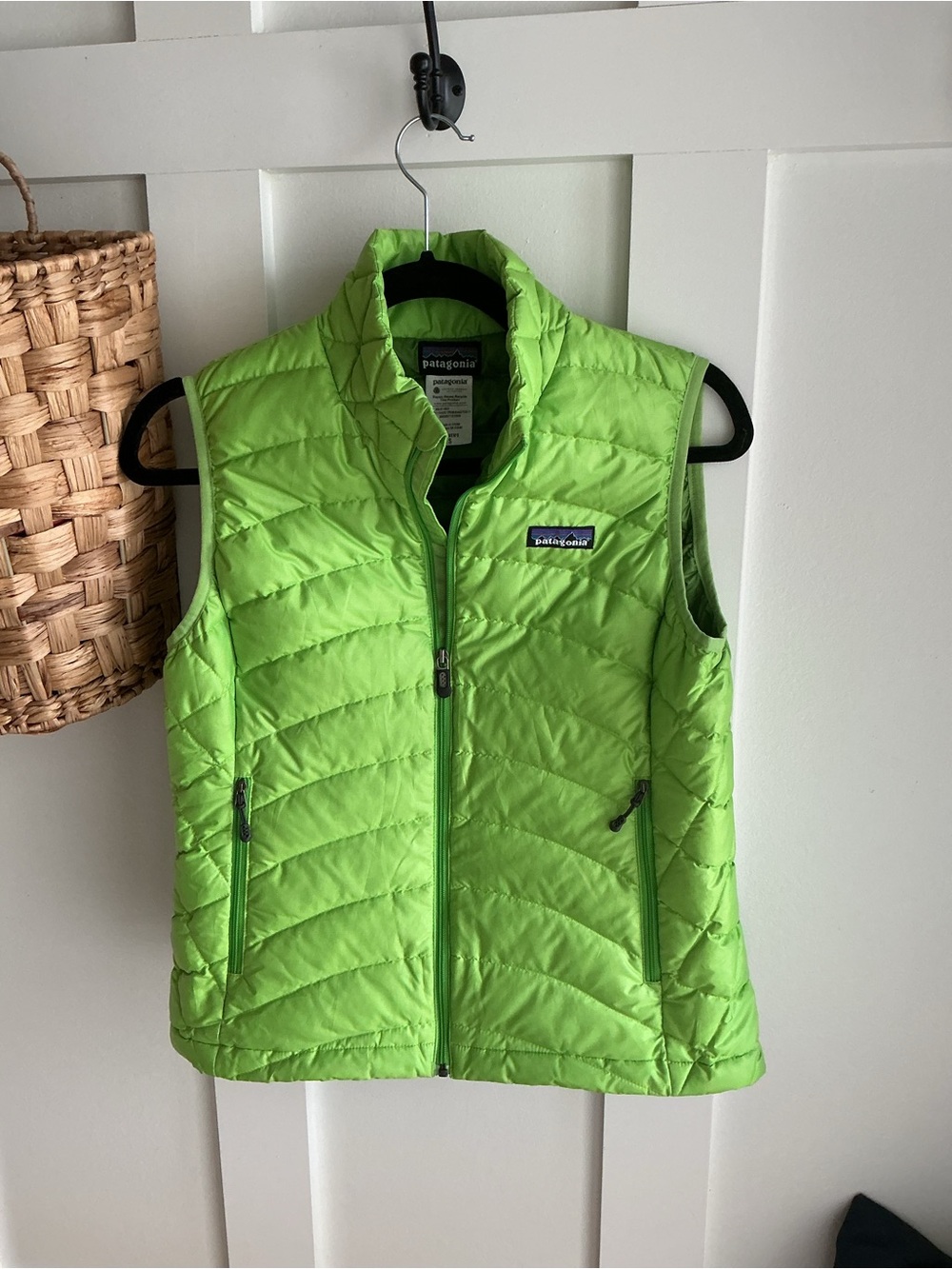Patagonia Women’s Lime Green Down Quilted Vest